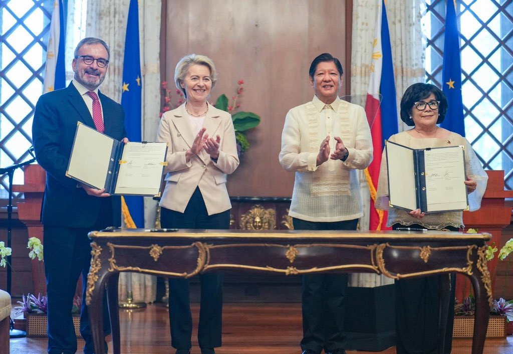 bongbongmarcos's tweet photo. With the grant of EUR 60 million, we will empower the country's climate action, renewable energy sector, and circular economy, promoting resource efficiency and waste reduction.
We are glad to announce the signing of the Green Economy Program with the European Commission today. Together, we're creating lasting growth, quality jobs, and a greener future for all.