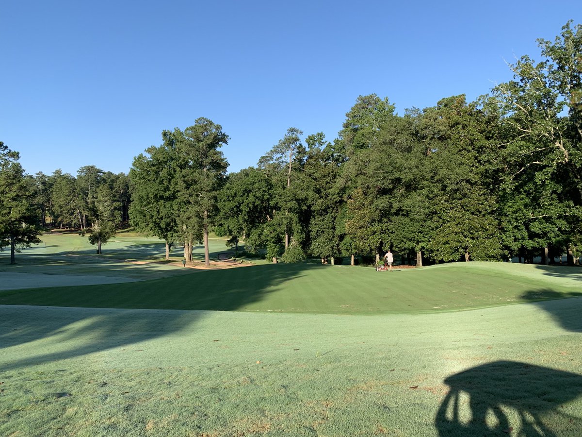 Jeff mowing #5 green at #PalmettoGC Looking great!!! ⁦@pgcscotty⁩