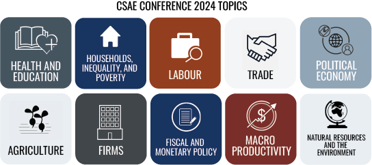 Oxford_CSAE's tweet photo. Are you working on economic development in Africa? We're inviting submissions on a range of topics for #OxCSAE2024. View our topic descriptions &amp; submit your paper today.

⏰Deadline: 19 September 2023
📑Submit here: https://t.co/Sd1qZllykg
ℹ️ Topic info: https://t.co/535Pa26h9p https://t.co/XzTVqBlqCh