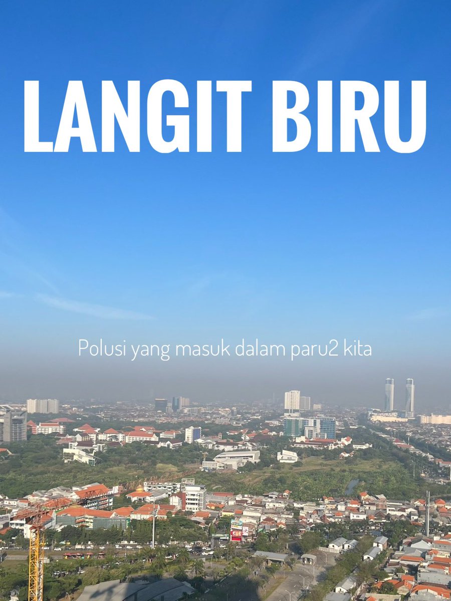 Katanya, kalo langit biru artinya gak ada polusi udara.

Katanya.

IYKYK.

Foto: @stressajaudah
