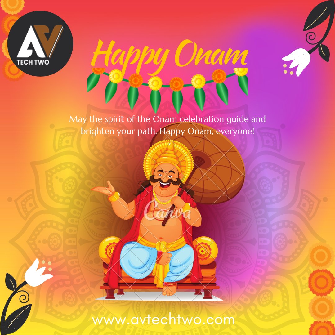 AVTechtwo's tweet photo. Happy Onam! Let's Rejoice in the Colors of Joy, Unity, and Culture. 🌈🎉 #HappyOnam #ColorsOfJoy #UnityAndCulture #avtechtwo https://t.co/ktBtiiB9x1