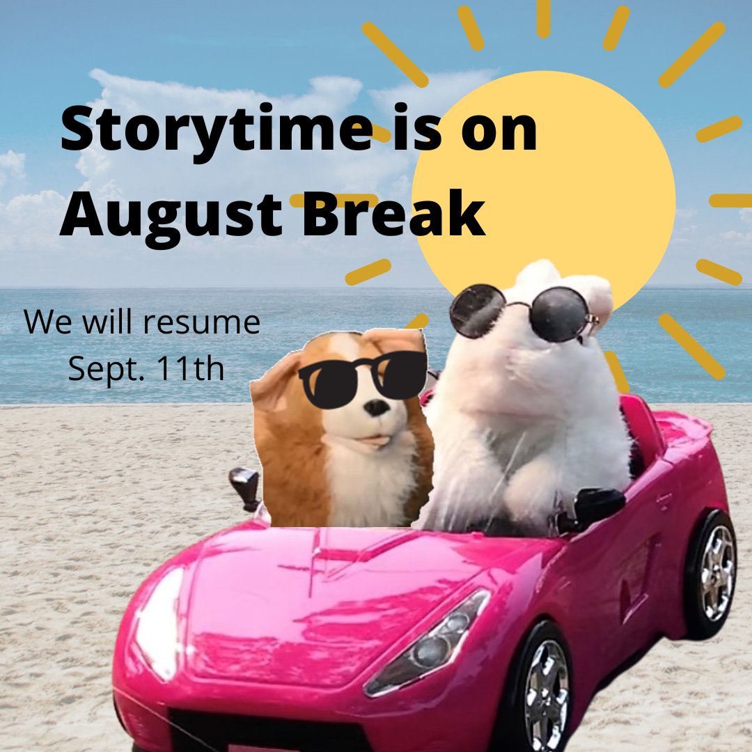 ShakerLibrary's tweet image. After our Family Story Time on Saturday, August 5th with the mayor we will take a break from weekly story times until September 11th. Please check our calendar for fun programs we will offer in August!
loom.ly/h2lVDkg