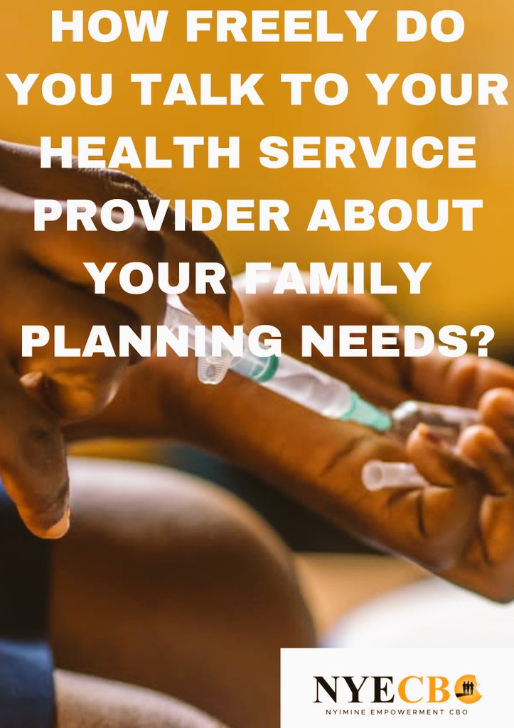 Family planning options should be inclusive and of diverse needs and preferences.Its essential to provide options that are inclusive and respectful of individual rights and values. #NYECBOVoices #NyimineNyaloNyimineMalo @FemnetProg @wecarecbo @WeLeadKe @MeTAKenya2018