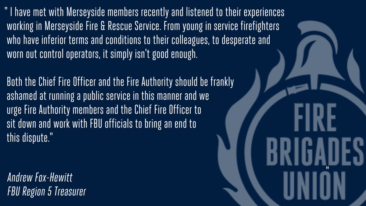 The ballots of @fbumerseyside members have been underway for 1 week & we have received overwhelming support from @fbunational members, local politicians & other unions. Today's message of support from @AndrewFH_FBU @MetroMayorSteve @liamrobinson24 @PaulaBarkerMP #EnoughIsEnough