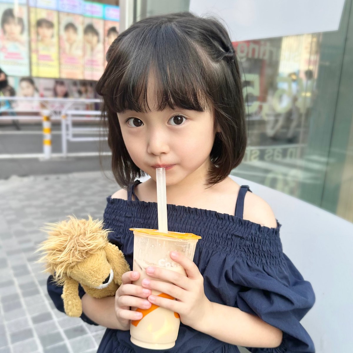 タピオカ屋さん大好きだけどタピオカはいれない派🧋♡😗 #池村碧彩 #7歳