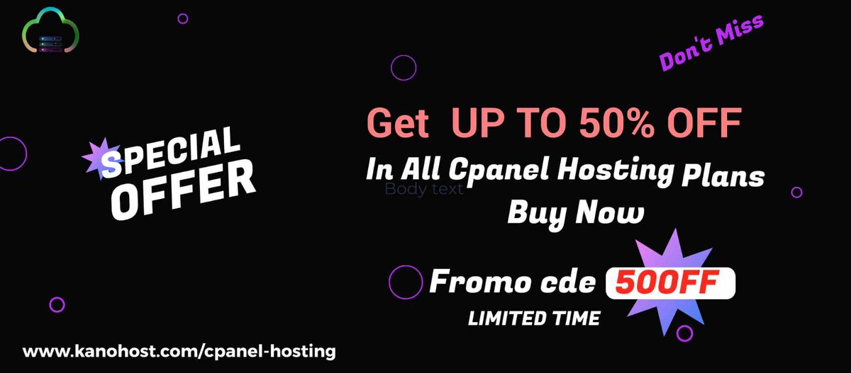 Kanohost's tweet photo. A special offer for our new and existing customers: get 50% off #cPanel Hosting and #Reseller Web Hosting, promo code: 50OFF  Find out more on https://t.co/vIPNNhSgVB. #webhosting #offer #halfprice #sale https://t.co/2MhvZQrbiI