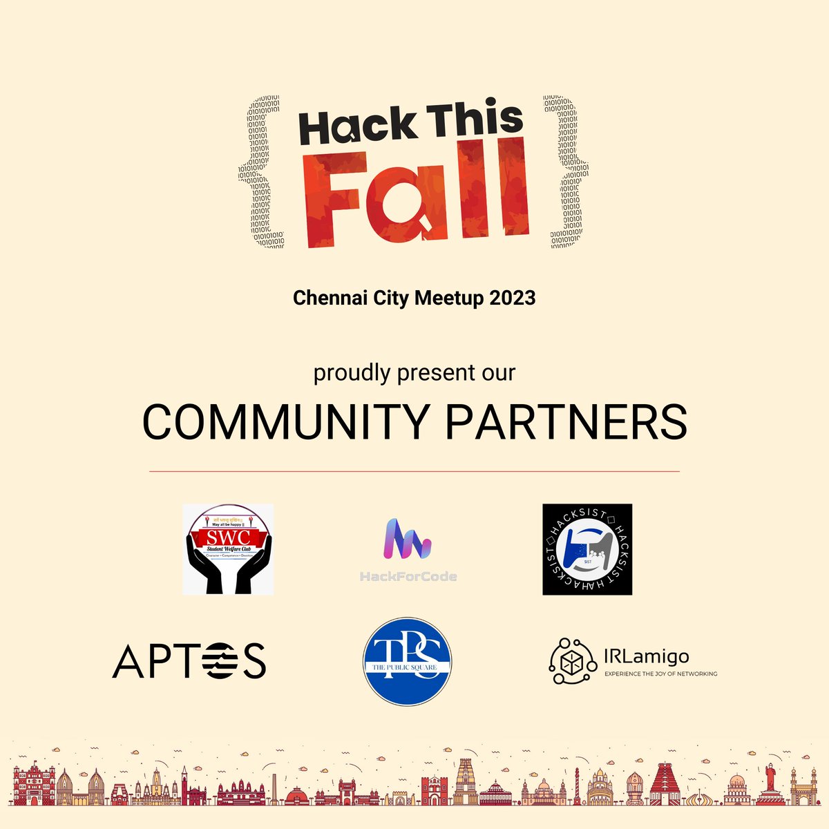 hackthisfall's tweet image. Thanks to our community partners for collaborating with us for the #HTFChennai city meetup! 🚀

#HackThisFall #HTFMeetups ✨