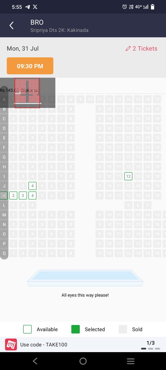 KalyanCultBoy's tweet photo. #Kakinada First shows
👉Sripriya 99% sold out
👉Satyagouri sold out
👉Surya Cinemax 85% sold out
Going good in working days 🔥
#BroTheAvatar
#BroBlockBuster https://t.co/fGnZ68uvIP