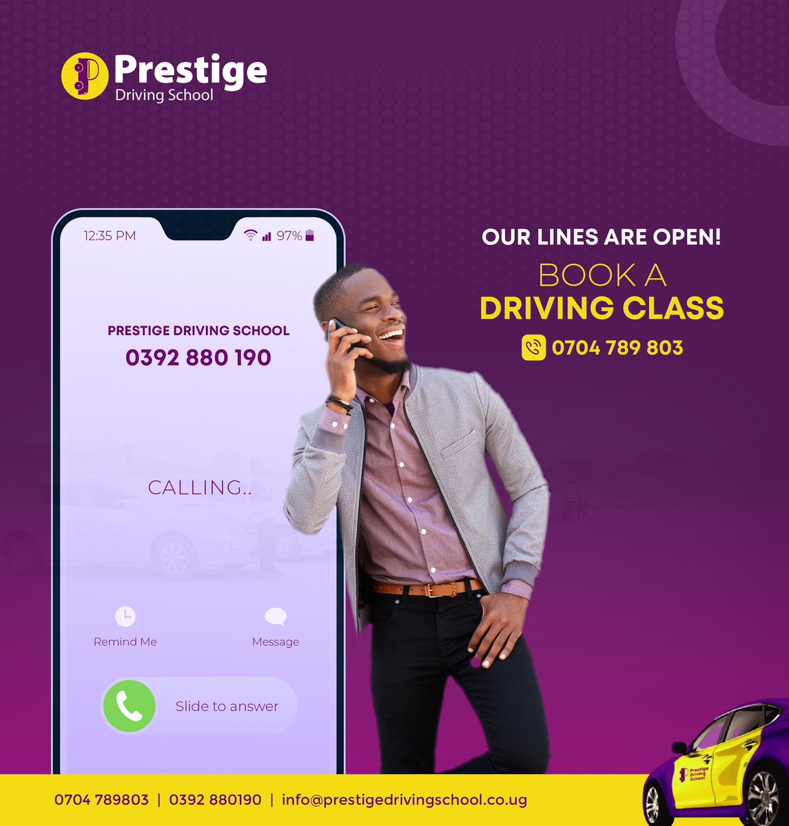 DrivingPrestige's tweet image. Join us today and learn from experienced instructors who will guide you every step of the way. 

Contact us now on 0704789803/039288019 to book your slot.

#prestigedrivingschool #drivingclasses