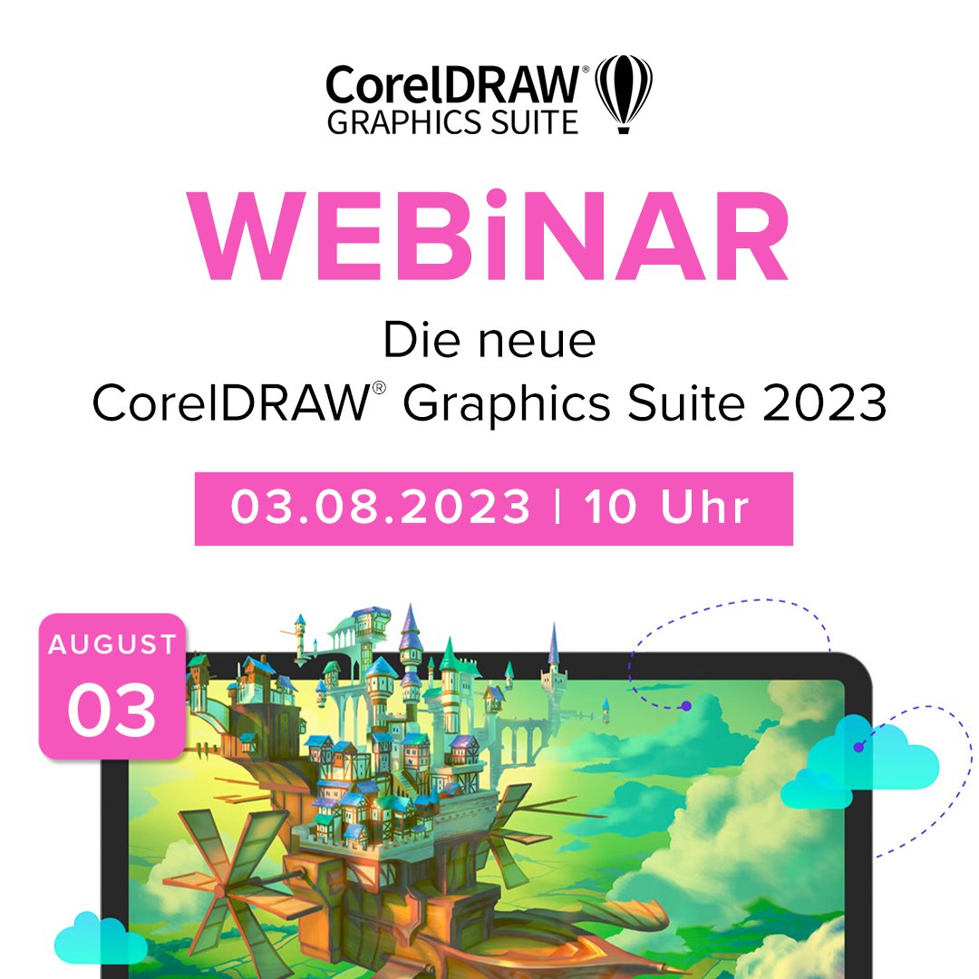Verpassen Sie nicht unser Webinar: Die neue CorelDRAW Graphics Suite 2023 – Donnerstag, 03. August | 10:00 Uhr → Jetzt anmelden: bit.ly/3Km1MbA