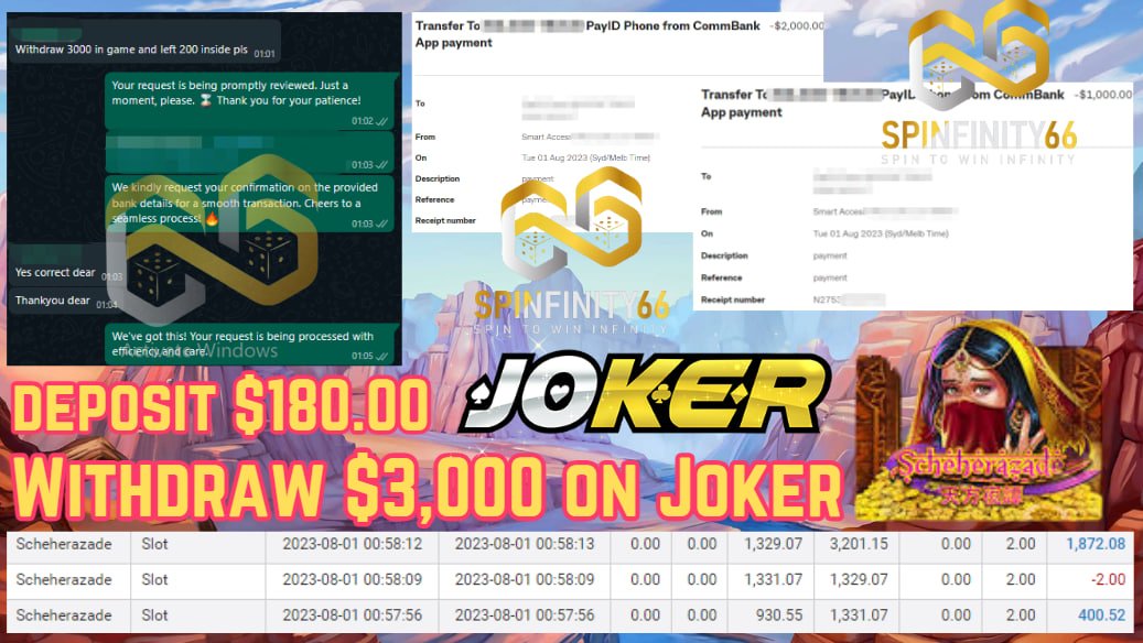 Spinfinity66AUS's tweet photo. 💰BREAKING NEWS: PAYOUT ALERT!💸
💫 JACKPOT FRENZY 💫

$3,000 CASH PRIZE WON on the Joker Slot Game!
👾 PLATFORM : Joker
🎯 GAME : Scheherazade
💸 Deposit : $180.00
💸 Withdrawal $3,000.00

♾ Spinfinity66: Spin to Win Infinity https://t.co/JRLi4tIGVK