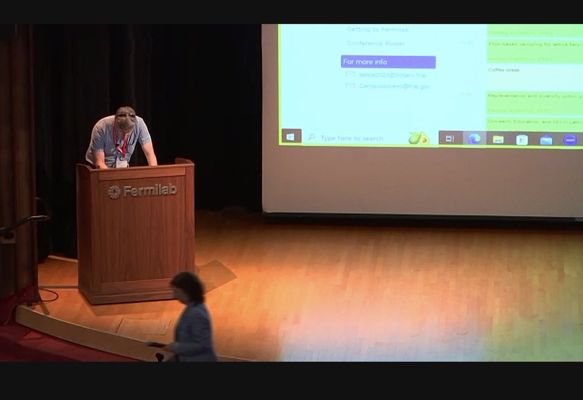 rothkopfAK's tweet image. #Lattice2023 is on its way - @Fermilab&apos;s A. Kronfeld starts with welcoming words before @938_MeV (@tcddublin) chairs the first insightful scientific session with news on #latticeQCD hadron structure X. Gao (@argonne)  and machine learning improved sampling G. Kanwar (@unibern).