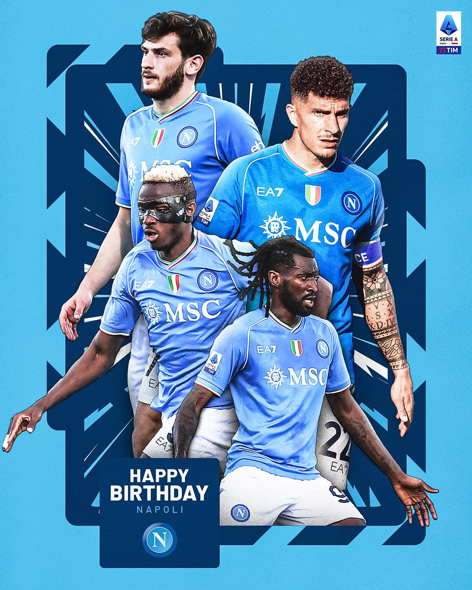 SerieA's tweet image. Un compleanno da ᴄᴀᴍᴘɪᴏɴɪ ᴅ'ɪᴛᴀʟɪᴀ 🇮🇹💙
Tanti auguri @sscnapoli! 🎂