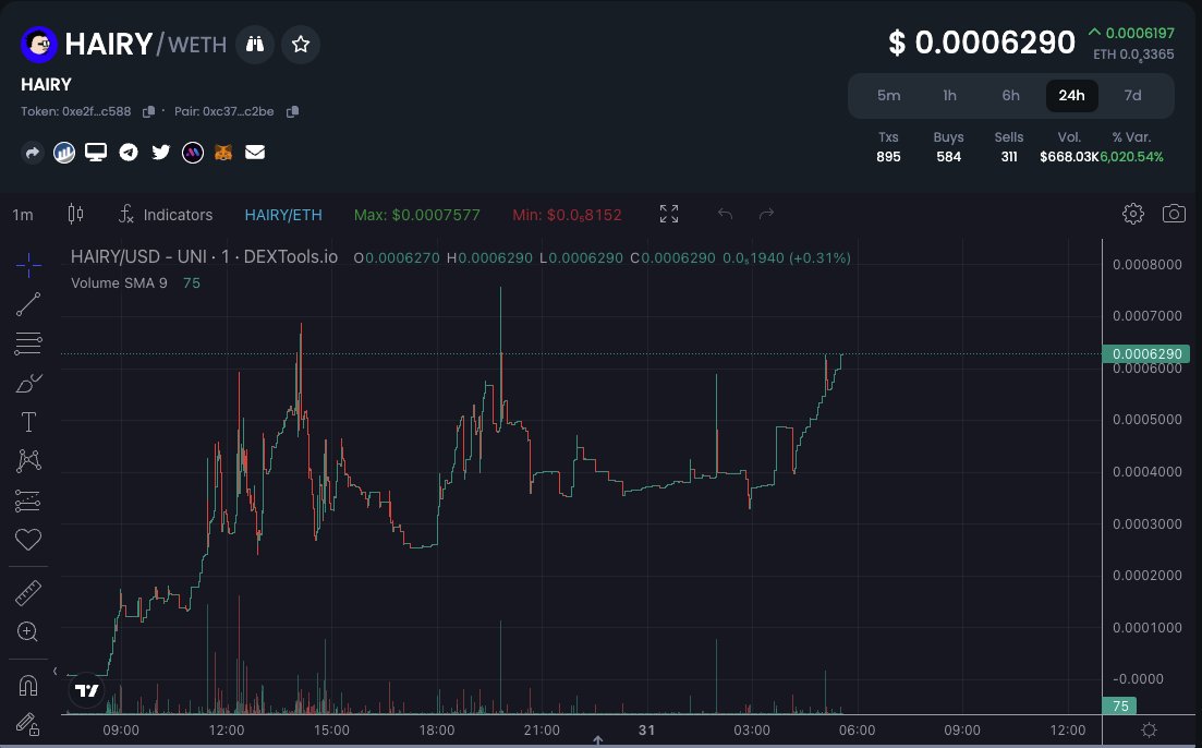 Hairy_Token's tweet photo. $Hairy hitting a new all time high just now! https://t.co/76XbqfEEAY
