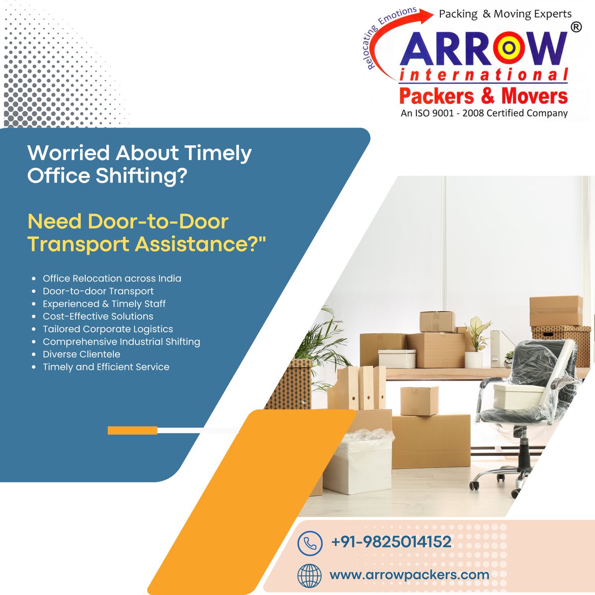 🏢 #OfficeRelocation experts! Efficient, timely moves across India. Save time & money with Arrow International 
#packersandmoversnearme #packersandmoversindia #packersandmoversasia #officerelocationservices #ahmedabadpackers #doortodoortransport 
book a call now @ 098250 14152