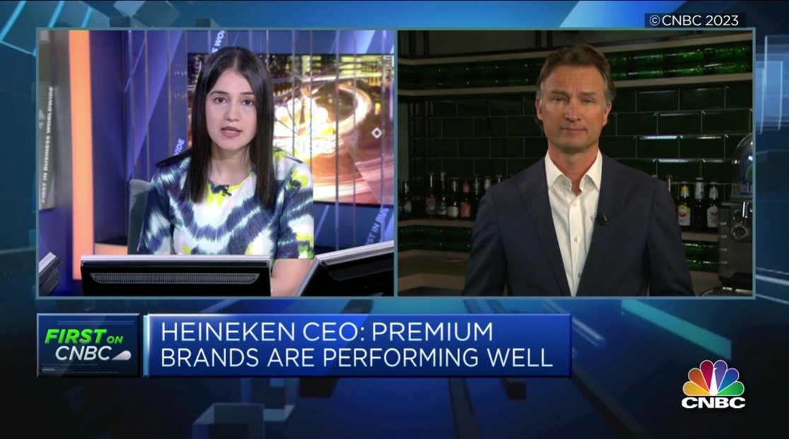 Our CEO, Dolf van den Brink, spoke to <a href="/CNBC/">CNBC</a> about our 2023 Half Year Results. Watch the video here: bit.ly/3qcLzyO #EverGreen #theHEINEKENcompany #Heineken