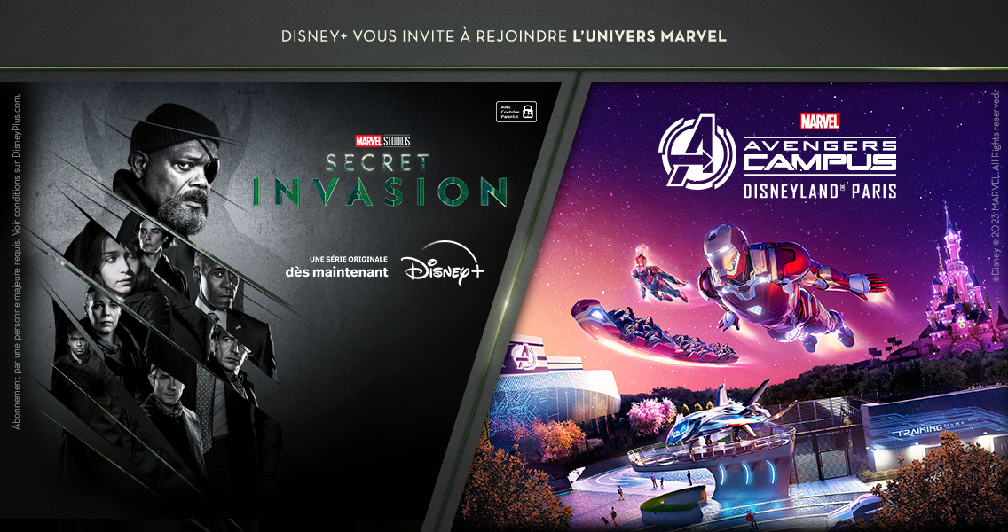 DisneylandParis's tweet photo. Pour célébrer l’intégrale de Secret Invasion, la série originale Marvel Studios dès maintenant sur Disney+*, testez vos connaissances au travers d’un quiz et contrez une possible invasion clandestine de Skrulls métamorphes à Marvel Avengers Campus.
Quiz et conditions ▶ : https://t.co/LaJgilCvCl
*Abonnement par une personne majeure requis. Voir conditions sur https://t.co/0vFOAQgwry