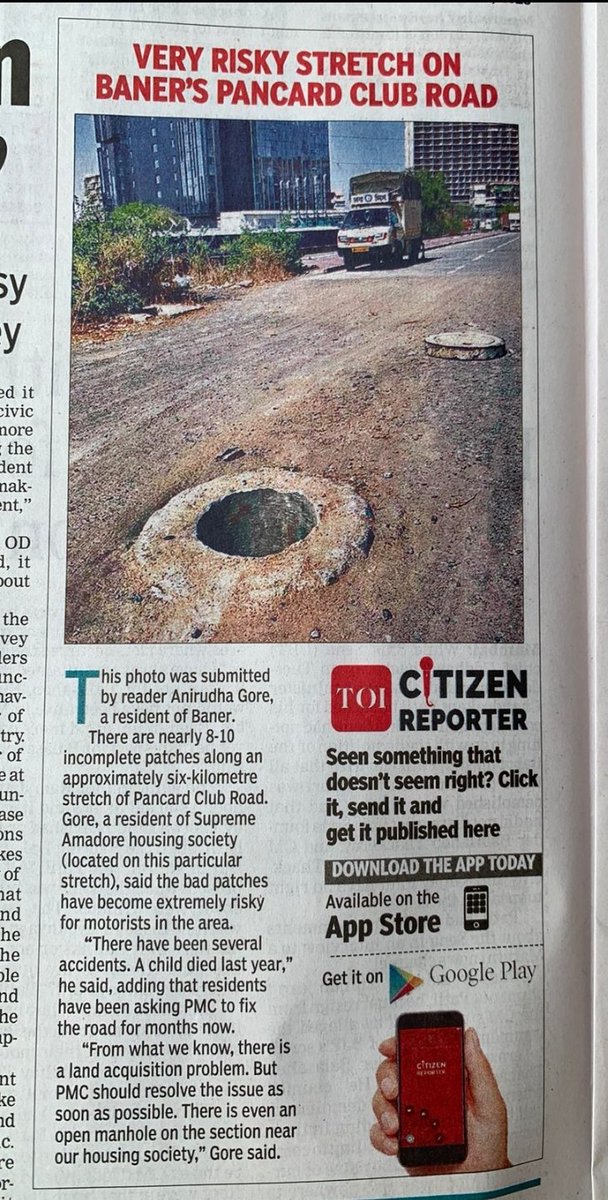 PAsarawala's tweet photo. @sudhirmehtapune @narendramodi We resident of supreme amadore soc has done several complaints for incomplete roadwork at #pancard baner in #pmc.. As you are coming to Pune tomorrow @narendramodi.. I request you to look in this matter.. @PMCPune @PMOIndia @nitin_gadkari #smartcitypune @SmartPune
Plan to pass by https://t.co/PJ6WYHIuky