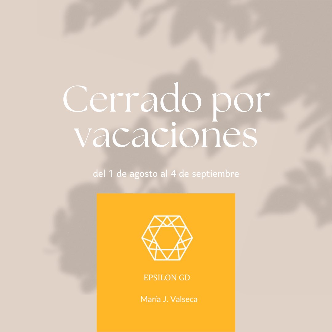 EpsilonGestDoc's tweet photo. Cerramos por vacaciones, que después de este año con tanto trabajo son necesarias.
Para cuestiones de urgencias podéis escribir WhatsApp al teléfono de empresa y os responderé lo antes posible. 
📞 669.47.60.18 https://t.co/QWj6TNlnon