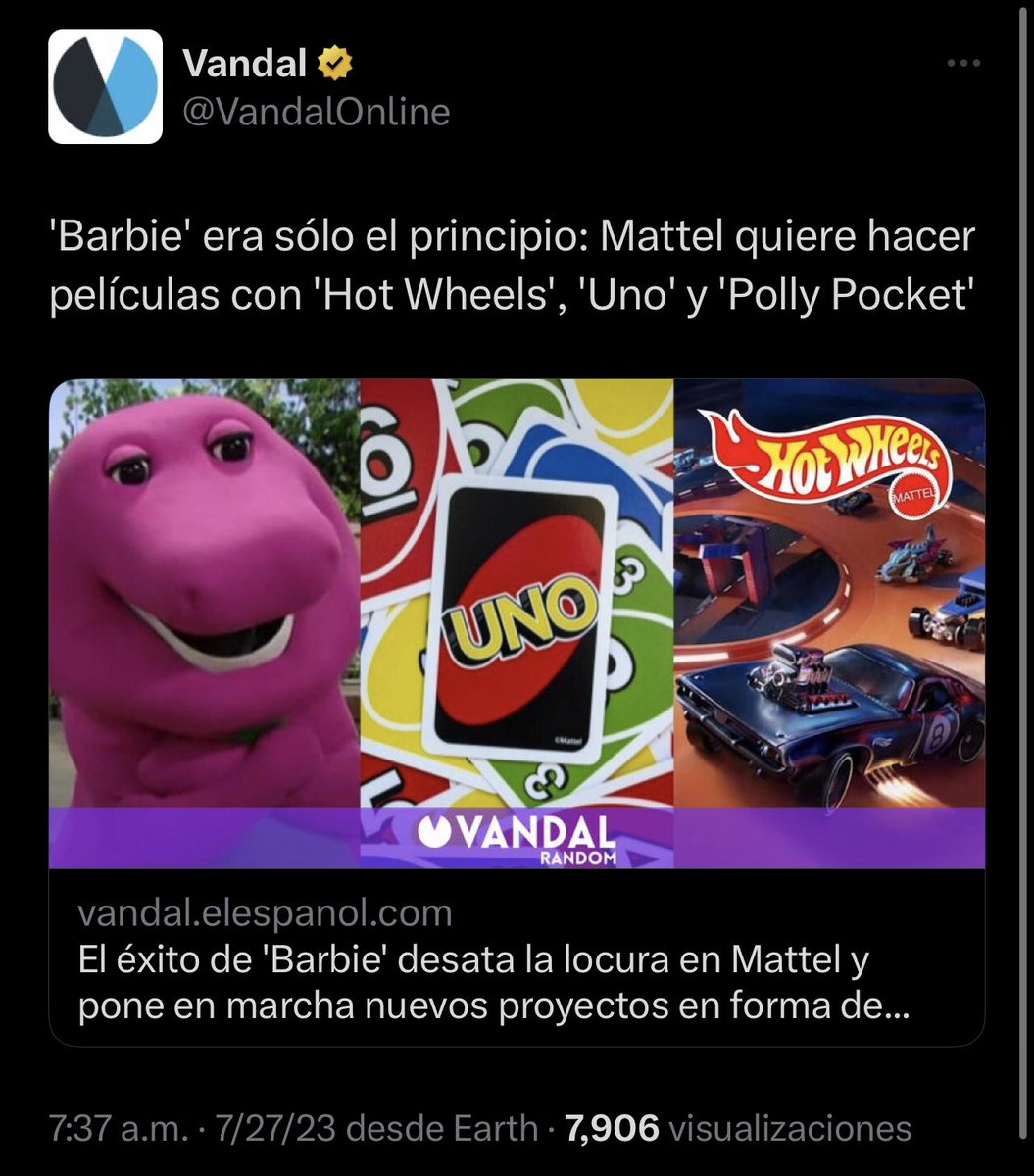 MrJohnMesa's tweet photo. Desde Hot Wheels hasta UNO habrá películas, no sería descabellada una sobre el dominó y las bolas criollas
#domino #bolascriollas #cartoon #caricaturas #cartoon #drjohnart https://t.co/6u78uJlKLp