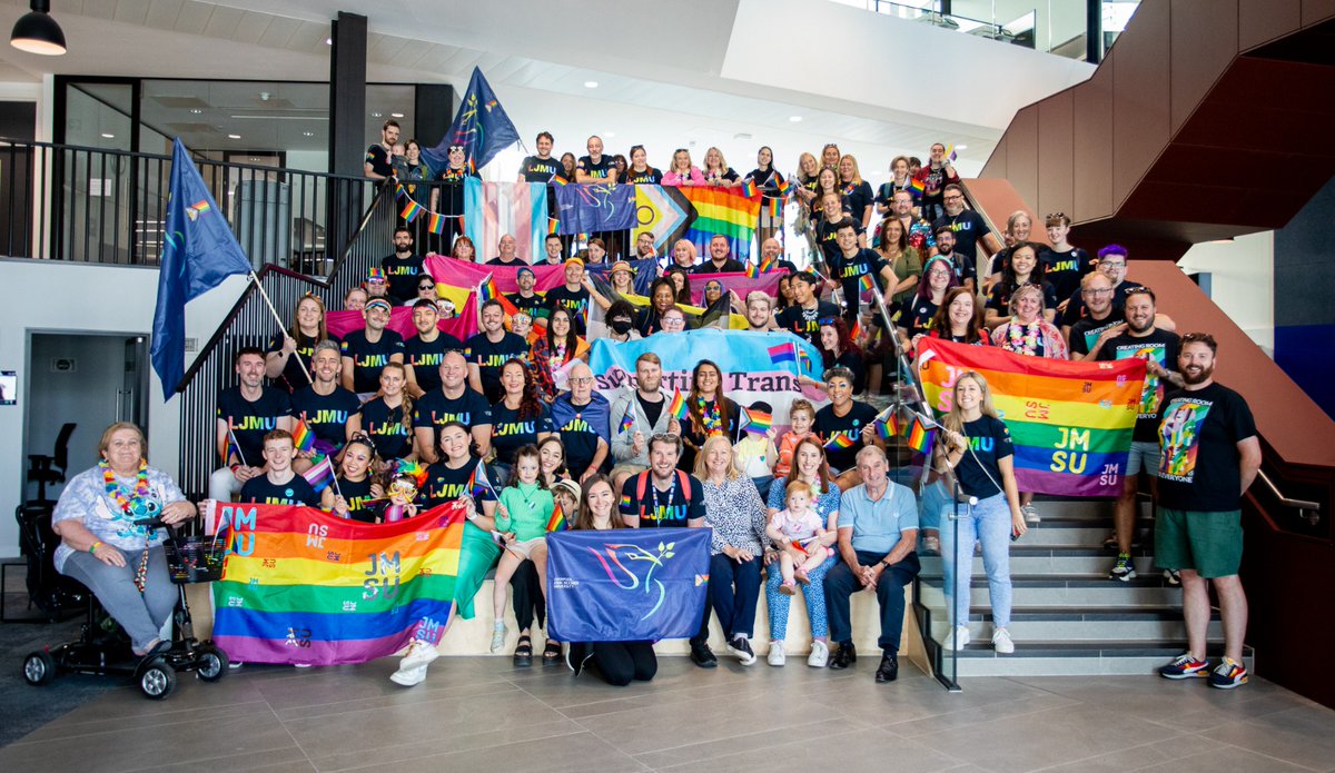 LJMU's tweet photo. What an incredible day which saw over 130 students, staff and alumni joining the @LpoolCityRegion Pride March at the weekend.

#LiverpoolPride #LJMUtogether 

Read more ➡️ https://t.co/mKNG9SS3m6 https://t.co/byLltP6ufB