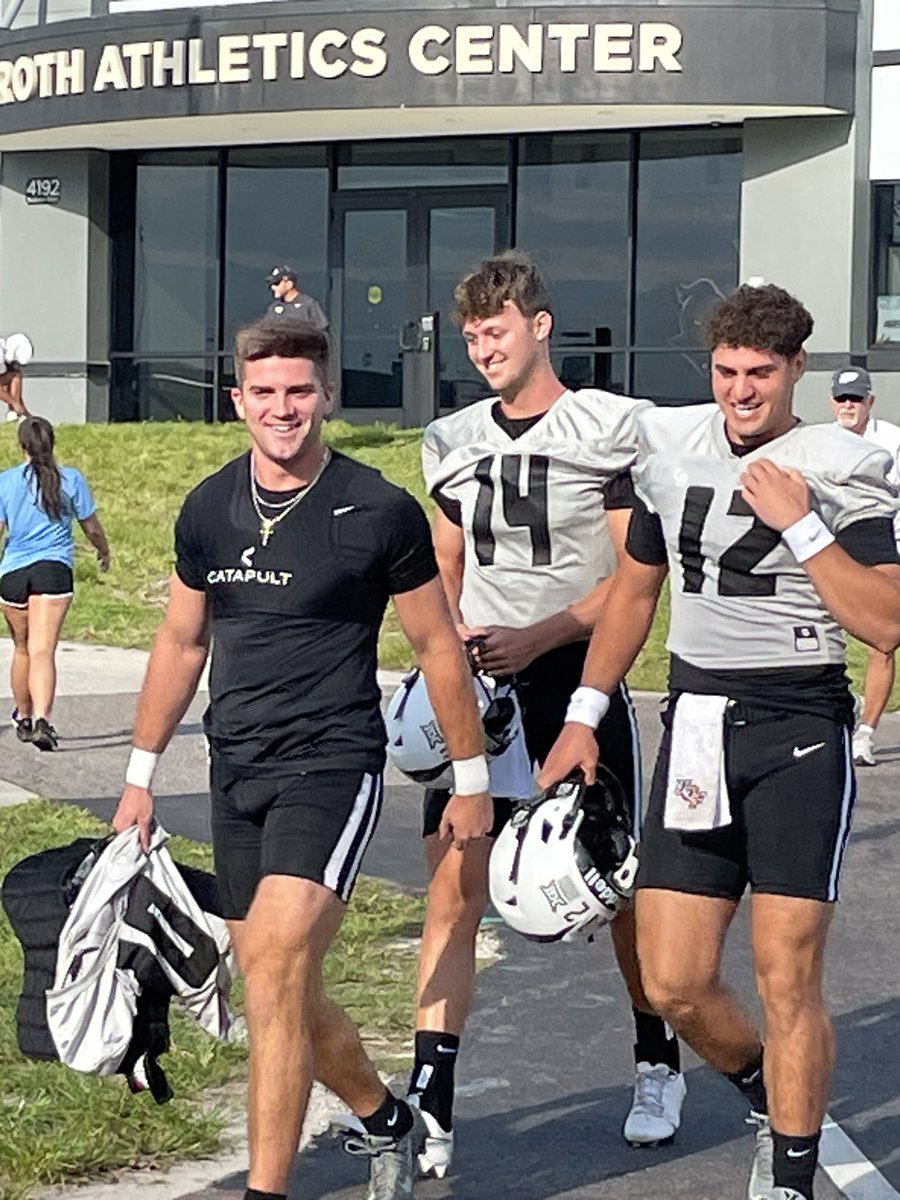 John Rhys Plumlee and the rest of the quarterbacks arrive for the first #UCF fall football camp Monday.
