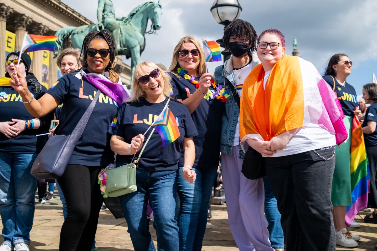 LJMU's tweet photo. What an incredible day which saw over 130 students, staff and alumni joining the @LpoolCityRegion Pride March at the weekend.

#LiverpoolPride #LJMUtogether 

Read more ➡️ https://t.co/mKNG9SS3m6 https://t.co/byLltP6ufB