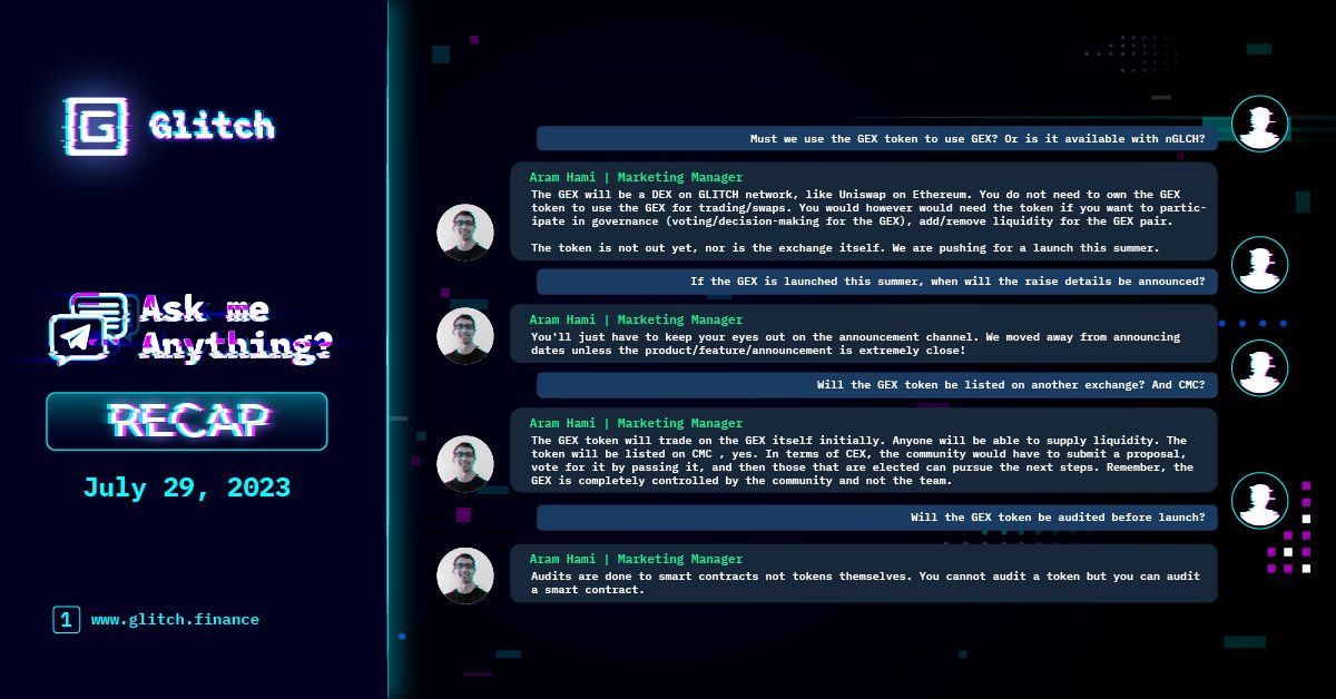 GlitchProtocol's tweet photo. Glitch Indonesia #AMA Recap - July 29th @GlitchIndonesia

Below are the highlights of the session, translated into English 👀

$GLCH #DeFi #AMA https://t.co/zT7EanIcQh