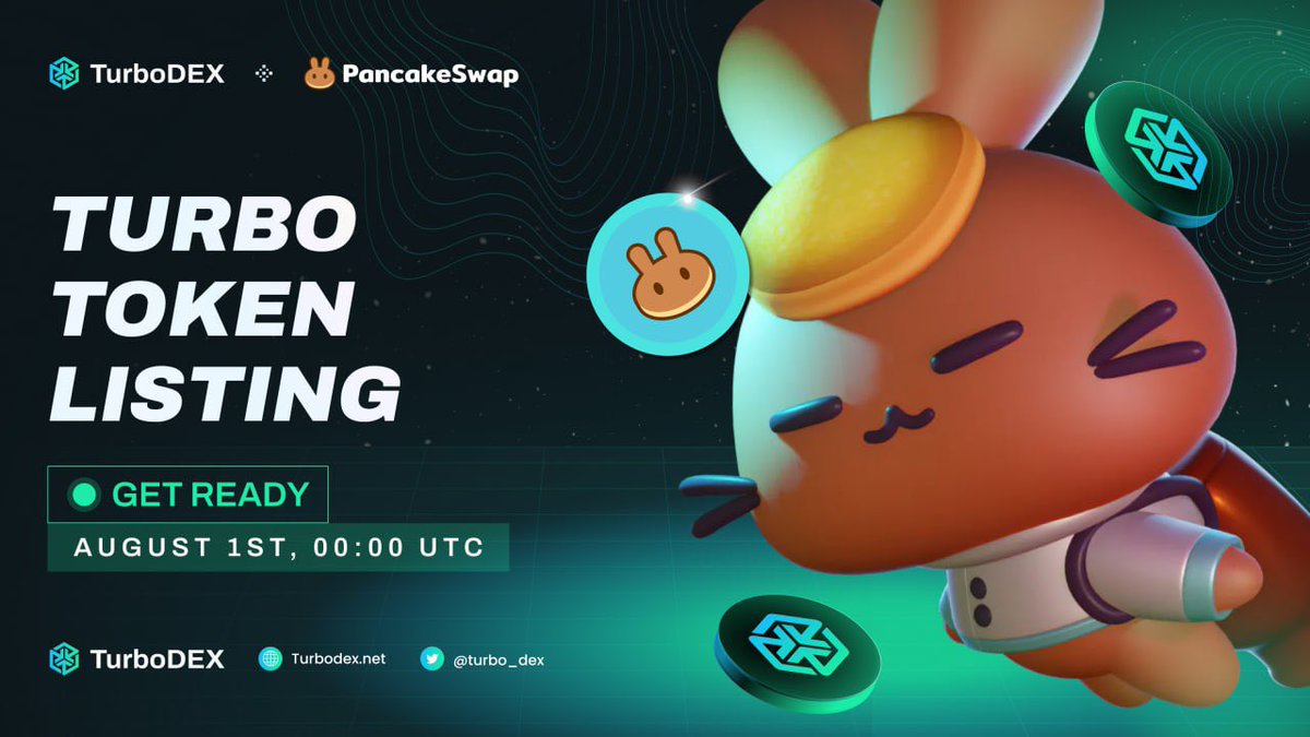 turbo_dex's tweet photo. π $TURBO LISTING EVENT - PancakeSwap π‘
We're thrilled to announce that $TURBO trading will be starting at 00:00 AM UTC on PancakeSwap.
βοΈ Listing price: $0.5
βοΈ Listing on PancakeSwap
βοΈ Initial Market Cap: $77,777
$TURBO #PancakeSwap #TurboDEX #Trading #Listing https://t.co/bNGRTUsyIB