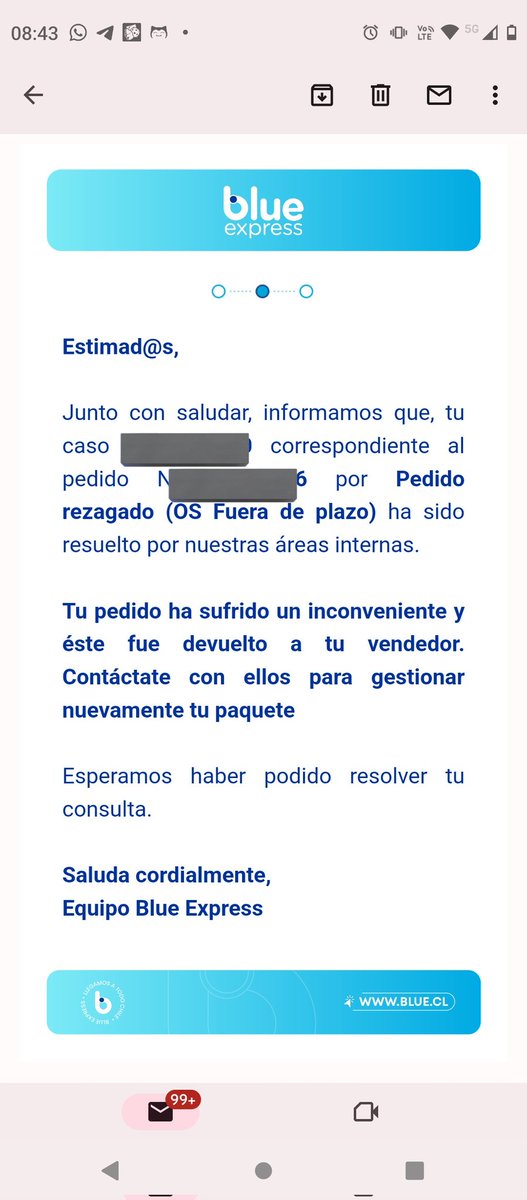 Melisndra's tweet photo. Y resulta que lo devolvieron? QUIERO MIS PRODUCTOS AHORA DENME UNA SOLUCIÓN @BluexpressChile  #bluexpress https://t.co/3Pzspn7d2u