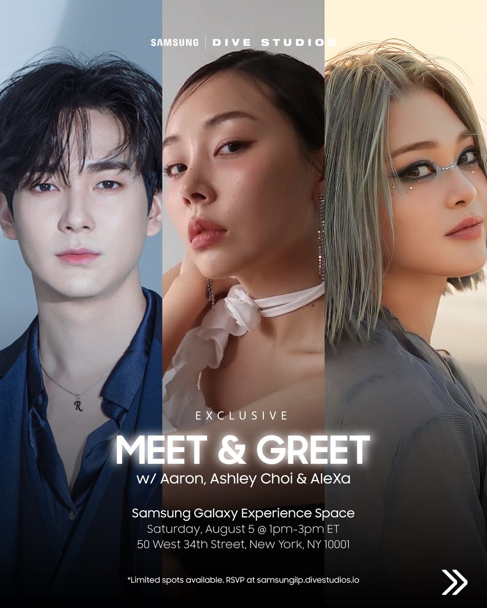 realaaronkwak's tweet photo. NYC! I'm hosting an exclusive meet and greet at the Samsung #GalaxyExperience Space located at 50 West 34th St. this Saturday, August 5th at 1pm ET, with @SamsungMobileUS and @thedivestudios. 
Join the priority list by visiting  https://t.co/SYjzkdsum5 - admission is limited and first come first served, so be sure to show up early! Can’t wait to meet you all!
#SamsungxDIVE #GalaxyExperience Space #JoinTheFlipSide #DIVEStudios #Samsung