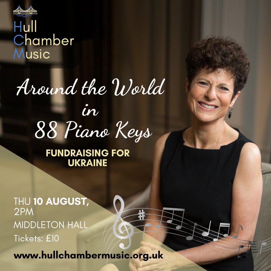 Can you help us share this post? 🎶

Join us for a piano travelogue taking the audience on a whistle-stop tour across the globe 🌎.
It is a dazzling array of composers which Margaret introduces from the keyboard. Join us!

Thu 10 August 2pm, Middleton Hall
ticketsource.co.uk/middleton-hall…