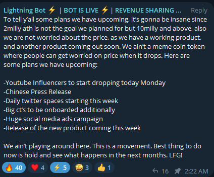 0xLatios's tweet photo. BIG WEEK AHEAD FOR $LIGHT ⚡️⚡️⚡️

Listed on CMC &amp; Coingecko today👀
First revenue distribution took place today✅
Huge marketing campaign starting🚀
Twitter spaces (First one tonight @LightningBotERC)

&amp; much more.. don't fade this team👇🦾 https://t.co/g6vCPvTtDU
