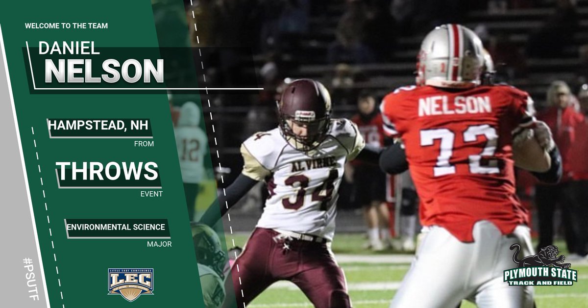 PSU_XCTF's tweet image. Daniel, who also played football is joining us from NH. 

#PSUTF #BleedGreen #PlymouthState #PantherPride #Throws #LECD3 #LEC #NCAAD3 #TrackandField