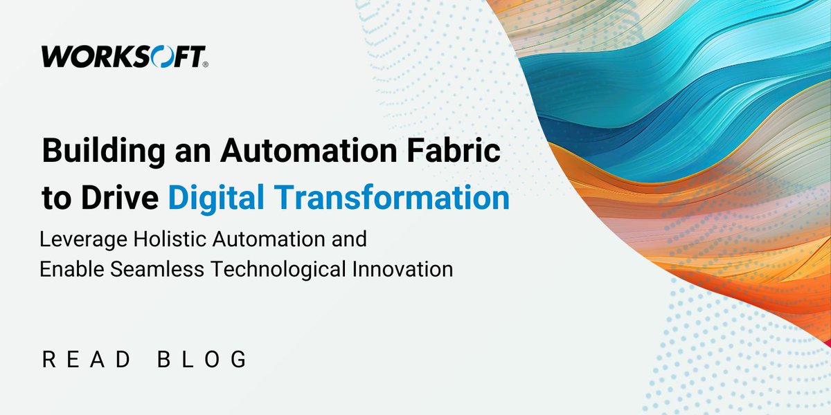 WorksoftInc's tweet photo. Explore how to leverage a combination of transformative technologies once kept separate like RPA, low-code automation, and process intelligence to create a holistic automation fabric for your organization. Read the blog:
https://t.co/5zm2uEt84q https://t.co/PcvH13JInR