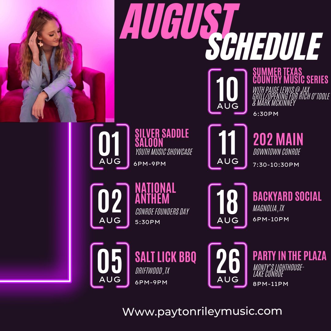 August is coming in hot &amp; so am I!

.
.
.
.
.
#newmusic #livemusic #liveshows #singer #musician #singersongwriter #artist #love #paytonrileymusic