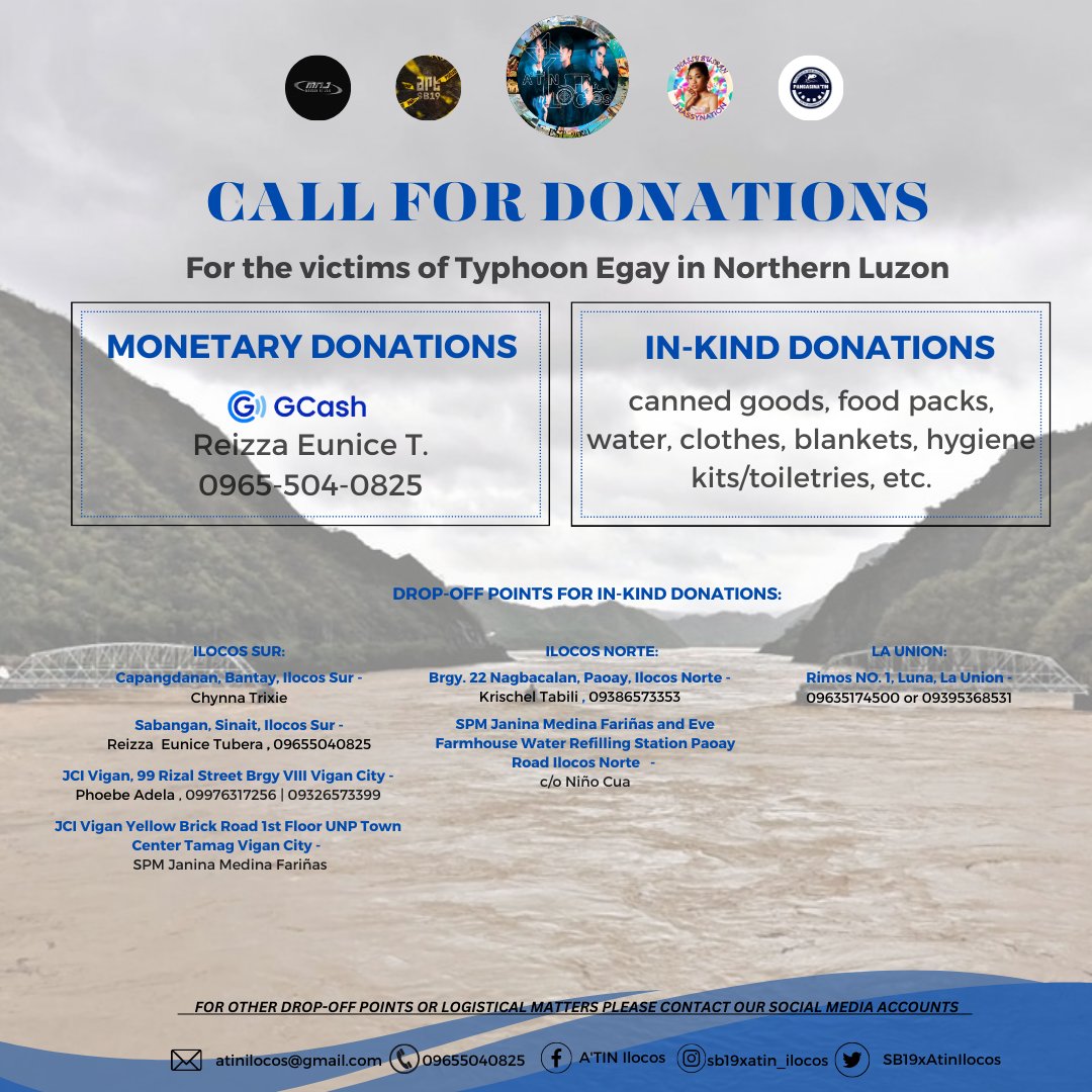 AtinIlocos's tweet photo. Donate and be a beacon of hope for Northern Luzon ๐ค
#ATINIlocos #ATINHelp #ATIN #SB19 #EgayPH https://t.co/uQS35WukE6
