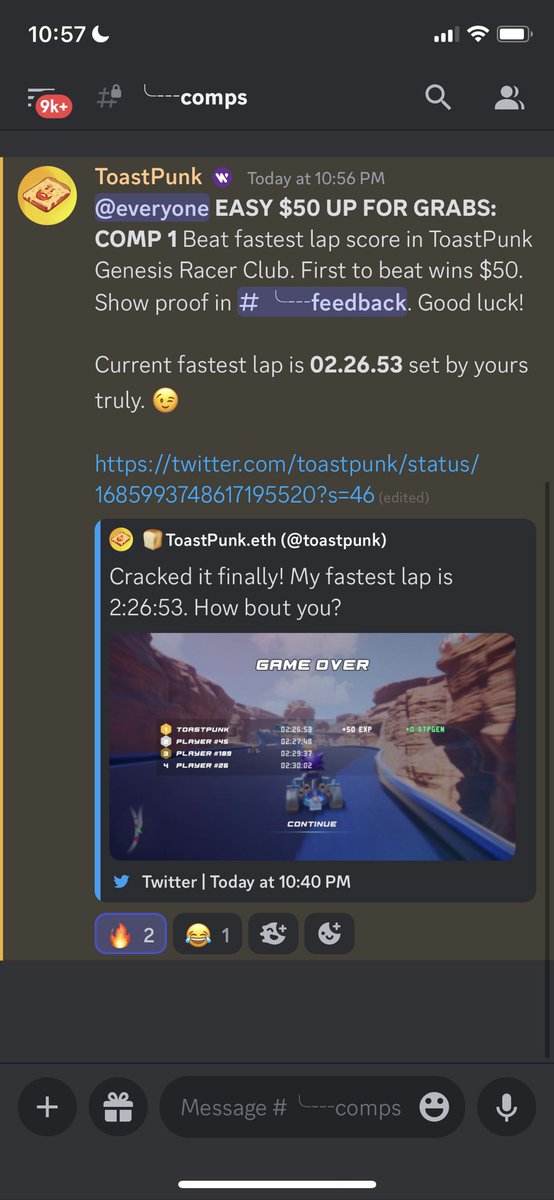 toastpunk's tweet photo. Wanna win an easy $50? Comp 1 announced in ToastPunk discord.

Join and retweet this. 🏁🍞

https://t.co/KJaZfZm17u https://t.co/nTlCwfRDv5