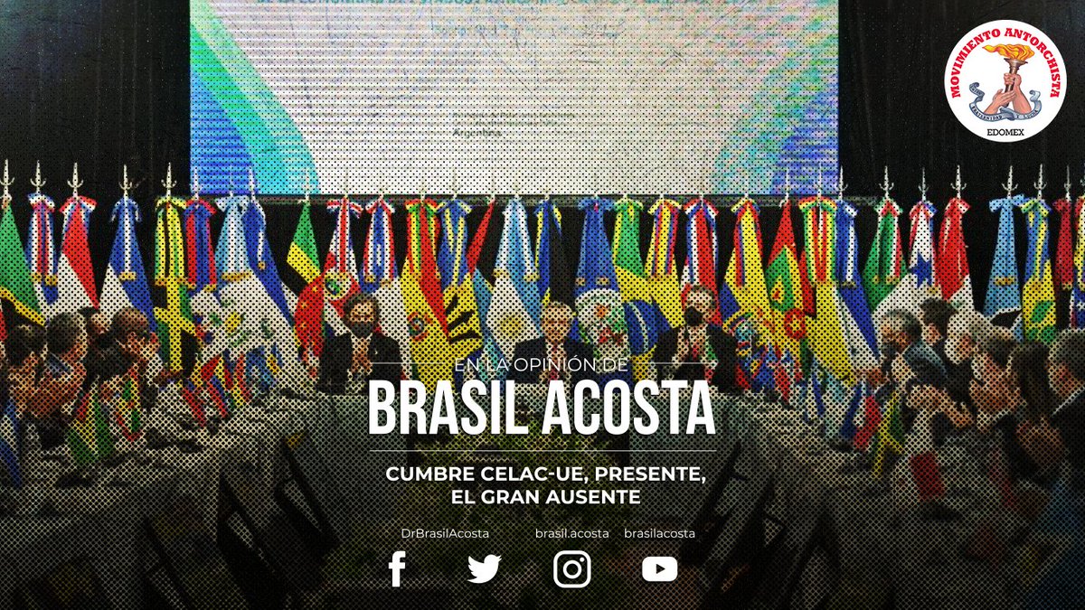 DrBrasilAcosta's tweet photo. A ocho años de haberse visto, los pasados 17 y 18 de julio se reunieron dos importantes comunidades económicas: la #Celac y la #UE., a la que faltó el actor principal: EE. UU., y en este artículo demuestro por qué aquí https://t.co/Kaf3WODaCK, para @BuzosNoticias. https://t.co/HHsALupBs1