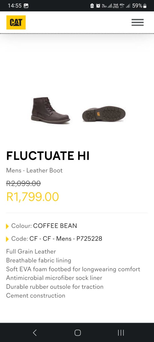 @CatFootwearSA Hi @CatfootweatSA what should I use to keep this Coffee Bean Fluctuate looking new and pretty,  Mid or Dark brown kiwi polish doesn't do it for me.