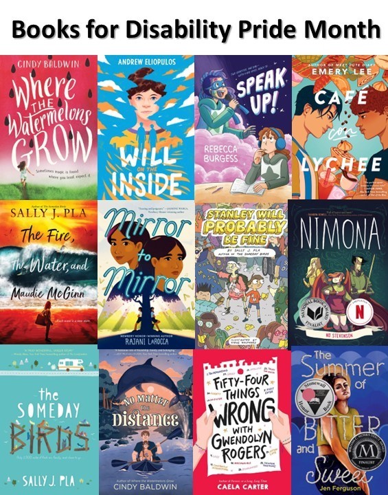 Though #DisabilityPrideMonth ends today, books with disabled characters should be read throughout the year! Here are some of our suggestions for excellent middle grade and YA books that feature characters with disabilities. 📚