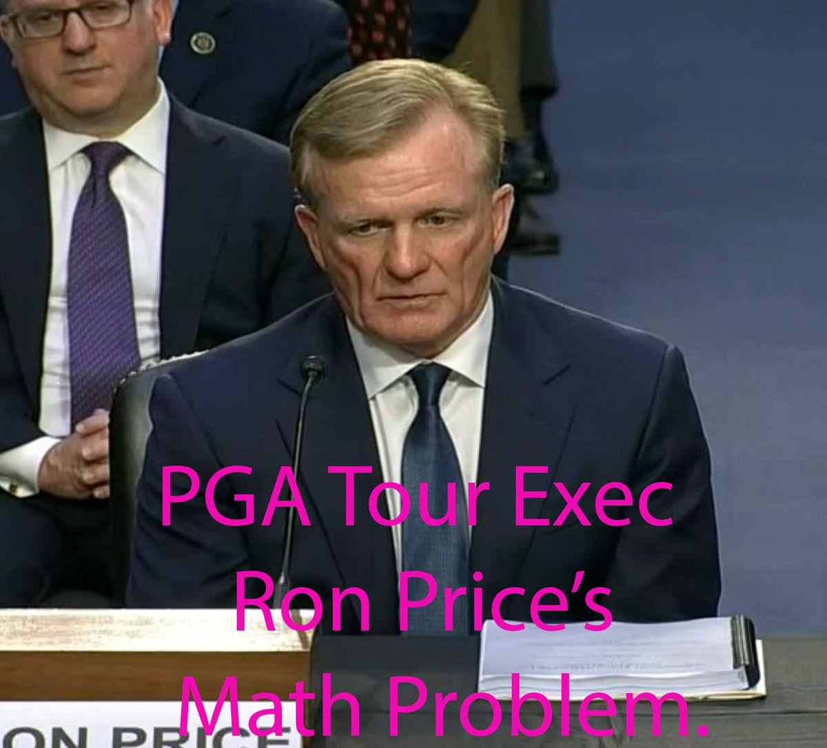 bobball's tweet photo. PGA Tour exec Ron Price said UNDER OATH (in the Senate hearing) that the PGA Tour will bring in $2.1 billion dollars for the 2022-23 season and pay 1 Billion out to the players (see C-Span.)  The PGA Tour put out their prize money at $435.7 million for the 2022-23 Fed Ex Cup schedule.  Then, they pay out $50 Million in PIP. The Champions Tour is $62.5 million, Korn Ferry Tour at $29 Million, and $10 million for the Latin American Tour, Canada, China, etc... (Being generous.)  Adding in $154 million (from last avail tax return) for player retirement earnings gets them to $741.2 million That leaves a $350 million hole in the math. 
 
Did Price make false statements under oath (cue bobblehead PGA leader calling lawyer to clarify/amend testimony?) Why is the PGA Tour paying out just a little over 35% when other sports leagues are around 50-55%?  Something isn’t adding up. They should make all of their books public immediately with full transparency.  
 
The PGA Tour execs have been building a fiefdom for themselves off the backs of athletes for decades. World class athletes deserve to get paid what they are worth and PGA Tour execs have been screwing them over for too long.  The smart players saw this and went to LIV.

@livgolf_league @LIVGolfComms @PGATOUR @PIF_en @ChampionsTour @PGATOURComms @PGATOURLA @PGATOURCanada @LIVGolfNation @LIVGolfEnth @LIVGolfUpdates @SharkGregNorman @IanJamesPoulter @WestwoodLee @PhilMickelson @NotDrJ @GolfloverUK @Bigboypantsgolf