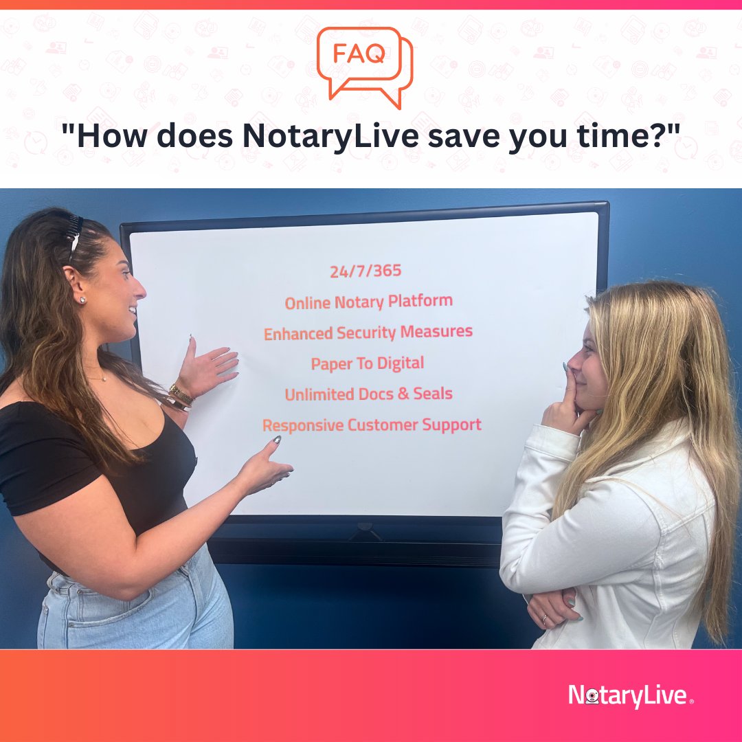 notary_live's tweet photo. Join Danielle and Tiffany as they delve into the time-saving wonders of NotaryLive. Tiffany is curious, and Danielle is here to provide the answers! 

#onlinenotary #notaryonline #notarynearme https://t.co/Z8YSluptnK