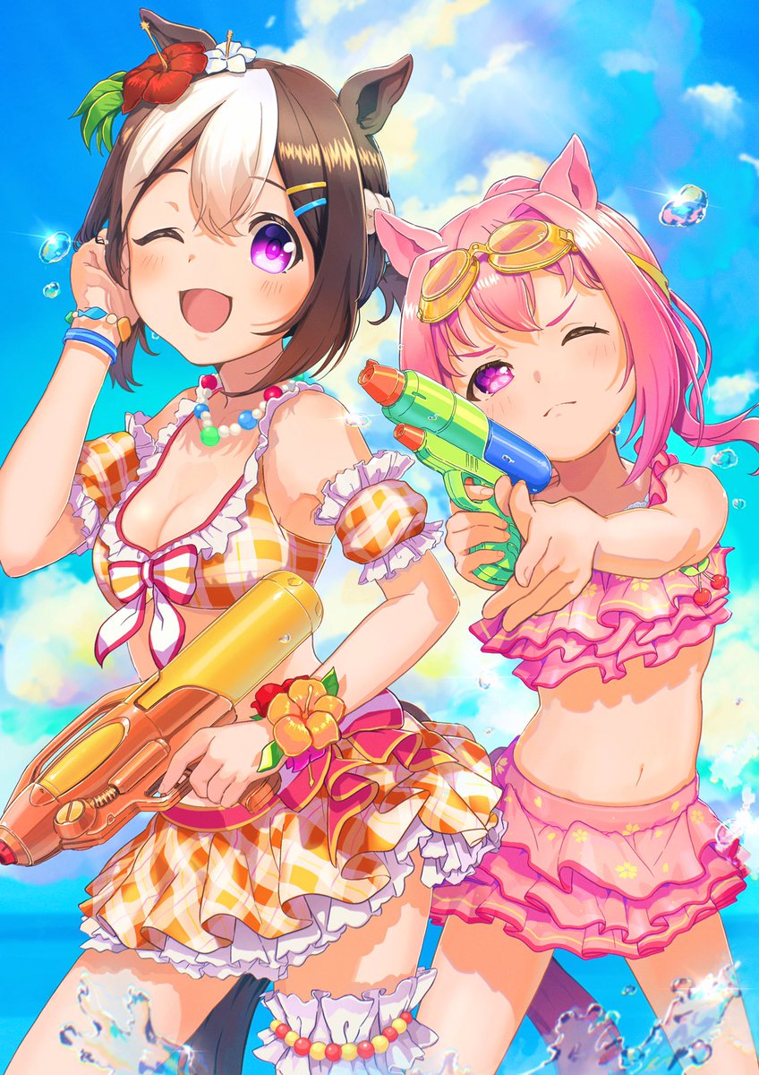MOCHIUSASA_'s tweet photo. 夏☀️🌺

 #今月描いた絵を晒そう #ウマ娘 https://t.co/f0naQvcYgW