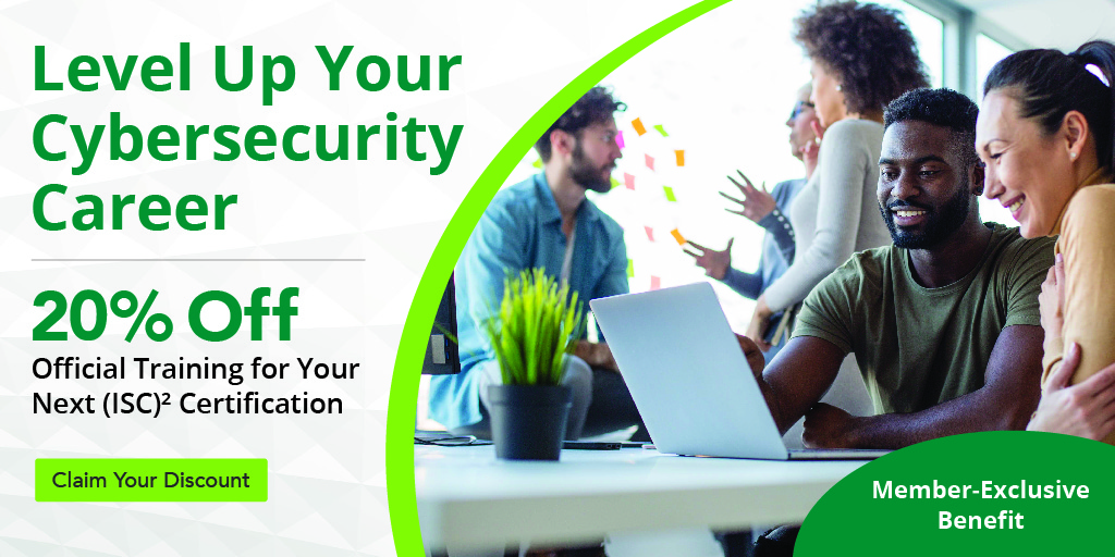 ISC2's tweet photo. Another big benefit of #ISC2 membership — 20% off online Official (ISC)² Training and exam bundles. What’s next in your #cybersecurity career?
Learn more: https://t.co/ZCr0HIdXed
#CybersecurityTraining #CISSPTraining #CGRCTraining #CCSPTraining https://t.co/XRm1lXNUGf