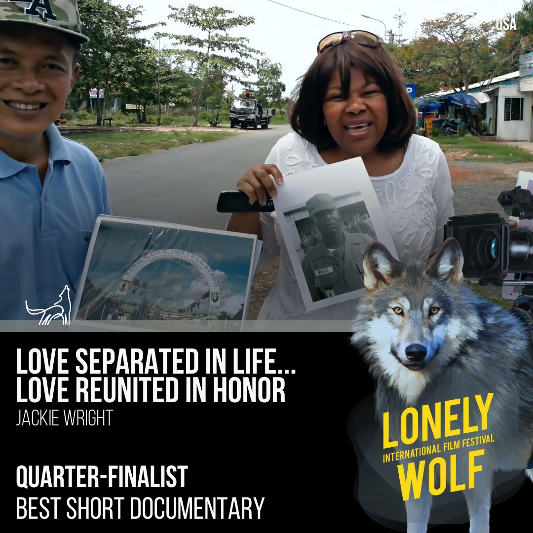 Congratulations, Jackie Wright, for becoming an Alpha in our wolfpack this 2023 Summer Edition! LOVE SEPARATED IN LIFE... LOVE REUNITED IN HONOR is spectacular! Nominated for Best Short Documentary! Oo-oo-owooooo!!