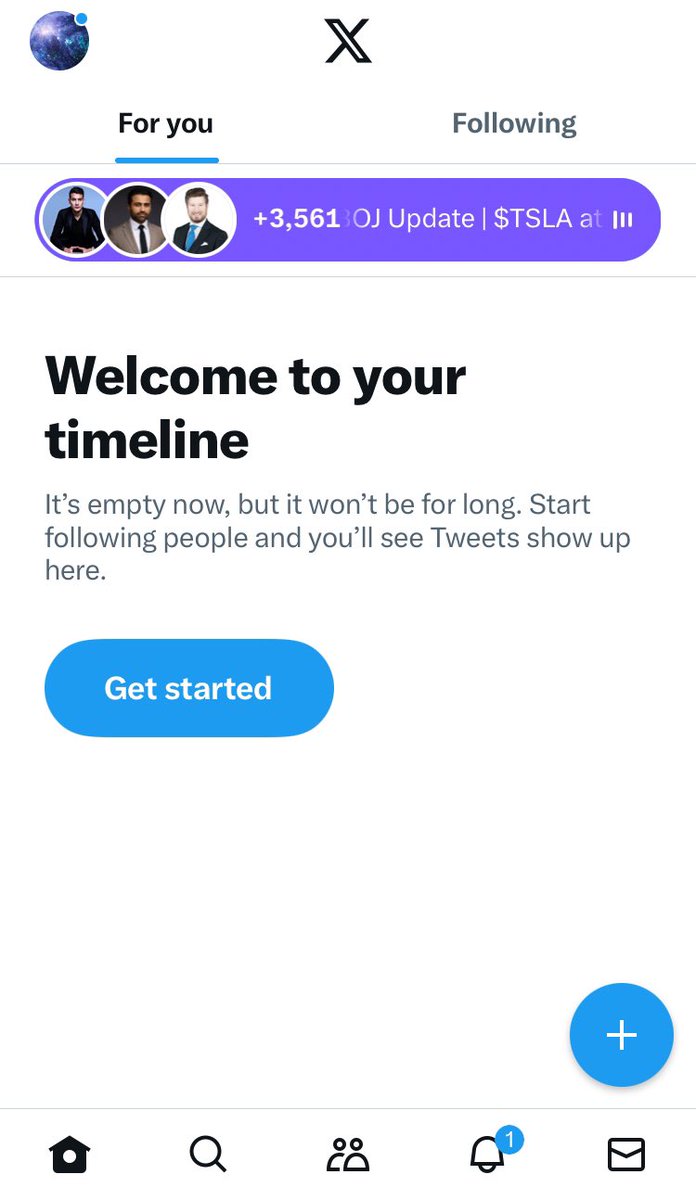 oceangalaxycap's tweet photo. I never seen my timeline empty before. Is it power of new “x” @X @elonmusk https://t.co/qGVHmhpgBB