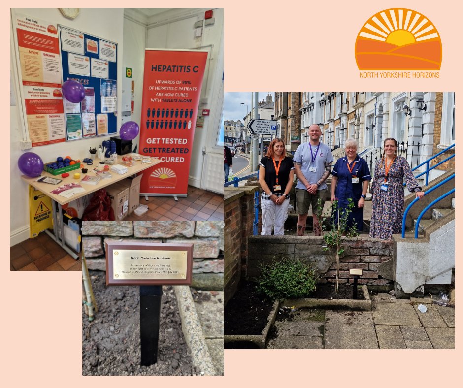 NYHorizons's tweet photo. At our Scarborough hub we have planted a tree in memory of all those we lost in our fight to eliminate Hep C. 97% of people who receive treatment for hepatitis C make a full recovery #WorldHepatitisDay2023 #HepC #Microelimination #BreakTheStigma #BBVTesting https://t.co/p62Ahsf09P
