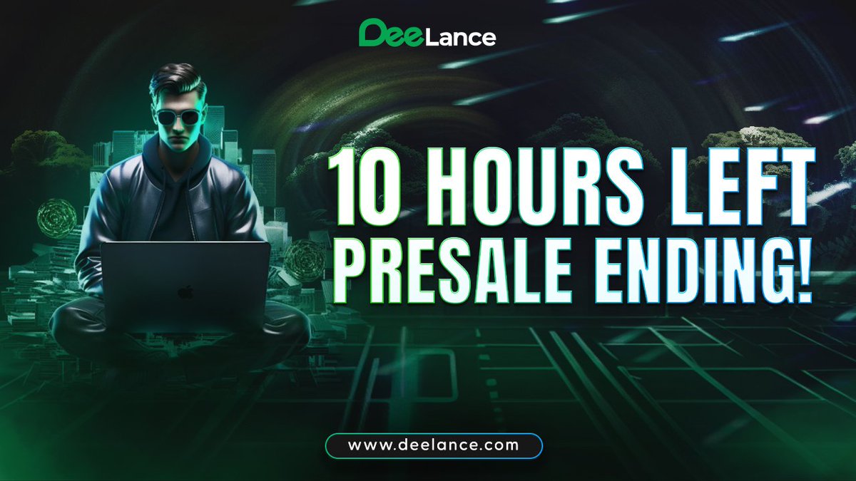 deelance_com's tweet photo. Hurry up DeeLancers! 

Only 10 hours left to grab $DLANCE until the presale closes! 

Get your DLANCE tokens now for $0.048 each and unlock a world of possibilities, from virtual offices to a vibrant NFT marketplace ⬇️

https://t.co/XHnTqVzeWf

#Metaverse #crypto #NFT https://t.co/MwapayhUz5