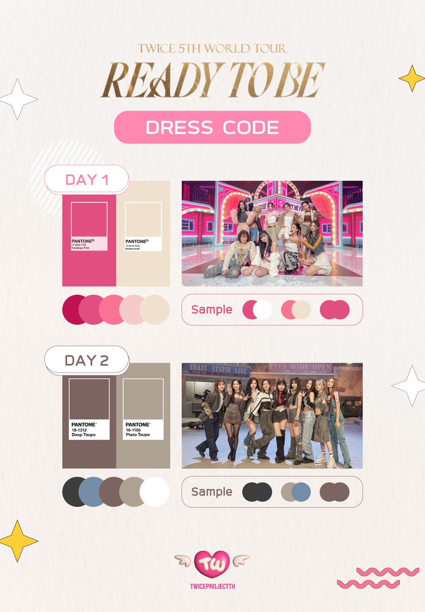 TWICEPROJECTTH's tweet photo. 📢ก้อกๆ มาแล้วค่าา Dress code ที่วั้นหลายๆคนรอคอย โดยได้กลุ่มสีมาจากการลงความเห็นของวั้นไทยหลายๆคน💃🏻
อย่าลืมหาชุดสวยๆ มาแต่งอวดกันเยอะๆนะคะ แล้วเจอกันที่ #RTBinBangkok 

*กิจกรรมนี้จัดทำขึ้นเพื่อความสนุก ไม่ใช่กิจกรรมบังคับ ทุกท่านสามารถแต่งกายได้ตามสะดวก

#TWICE_5TH_WORLD_TOUR https://t.co/wAjDQMCtcx